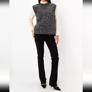 Zara Marled Black and White Knit Sweater Vest , Large